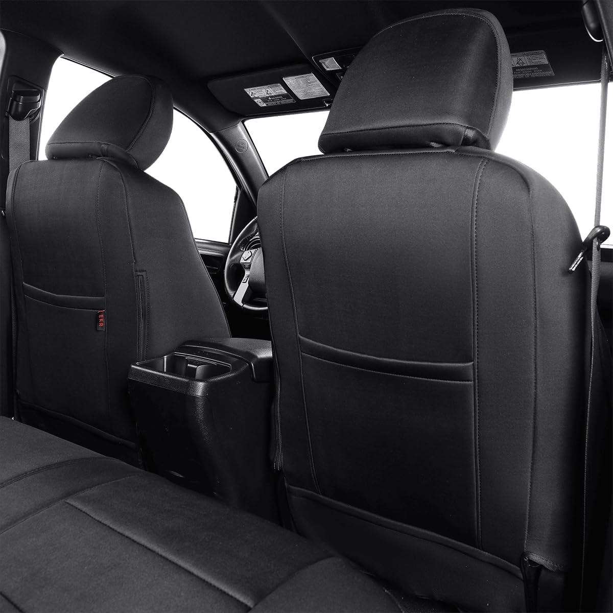 EKR Custom Fit Tacoma Car Seat Covers for Select Toyota Tacoma 2016 2017 2018 2019 2020 2021 2022 2023 Access Cab - Full Set, Neoprene (Black)