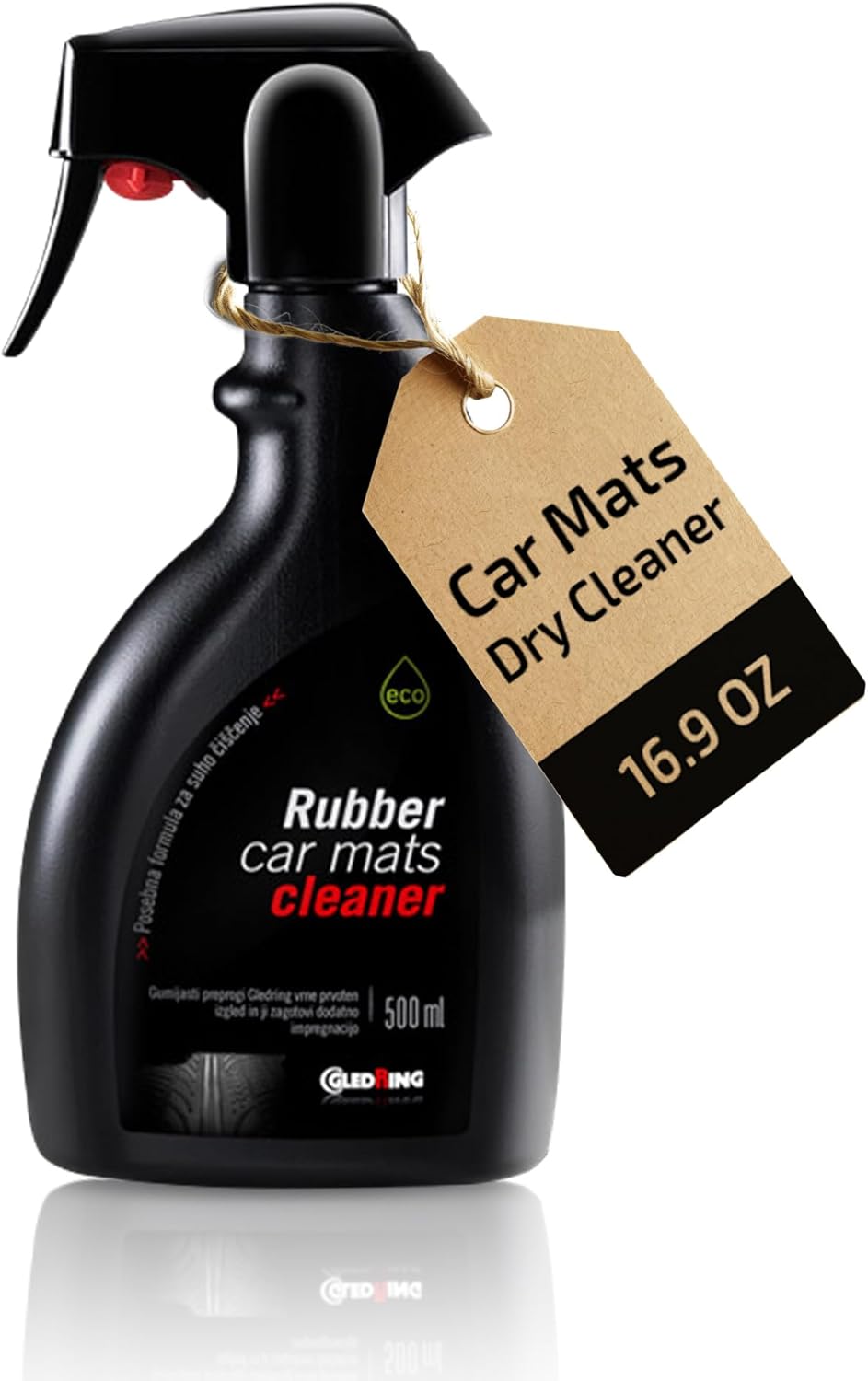 Gledring Rubber Car Mats Dry Wash Cleaner - Rubber Floor Mat Cleaner, Eco-Cleaner, Water Based, No Smell, Mats do not Mark or Slip After Cleaning, Spray & Wipe- 16.9 oz (500 ml)