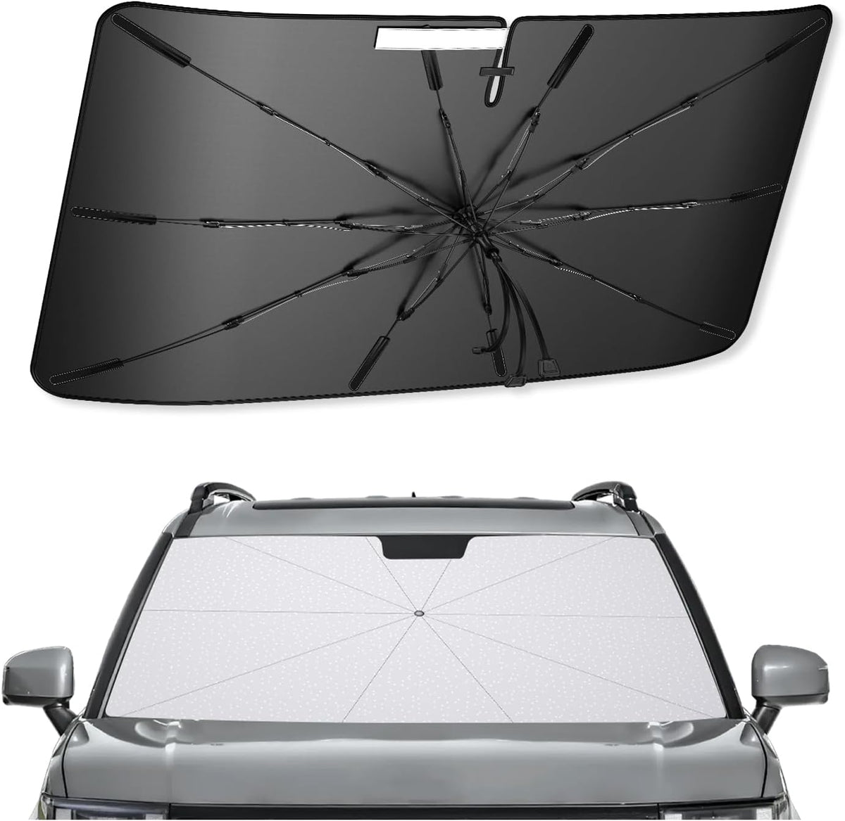 SXCY for 2024 2025 Hyundai Santa Fe Windshield Umbrella Sunshade [Easier Foldable] 2024 2025 Santa Fe Accessories Sunshade Umbrella for 2024 2025 Santa Fe Windshield Umbrella Sun Shade