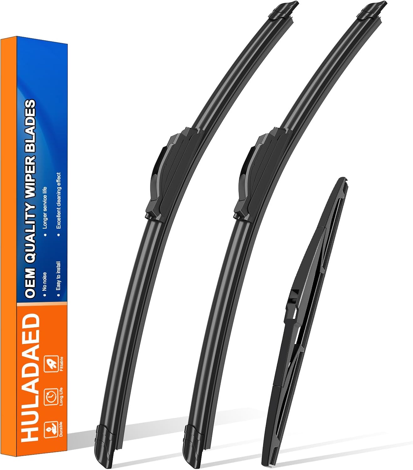 HULADAED® 26''+17''+14'' Windshield Wipers Replacement for Mazda CX-9 CX9 2016-2007,Silicone Front Rear Wiper blades for MY Car-All Weather & Quiet(3 PACK)