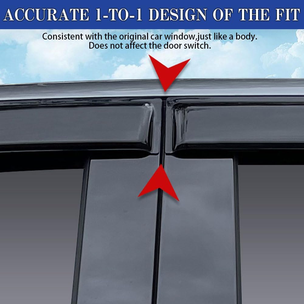 Rain Guards for Volkswagen (VW) Jetta 2011-2018, Tape-on Side Window Deflectors for Volkswagen Jetta, Window Visors for Volkswagen Cars, for Volkswagen Car Accessories 4 Rain Guards ＆ 2 Car Coasters