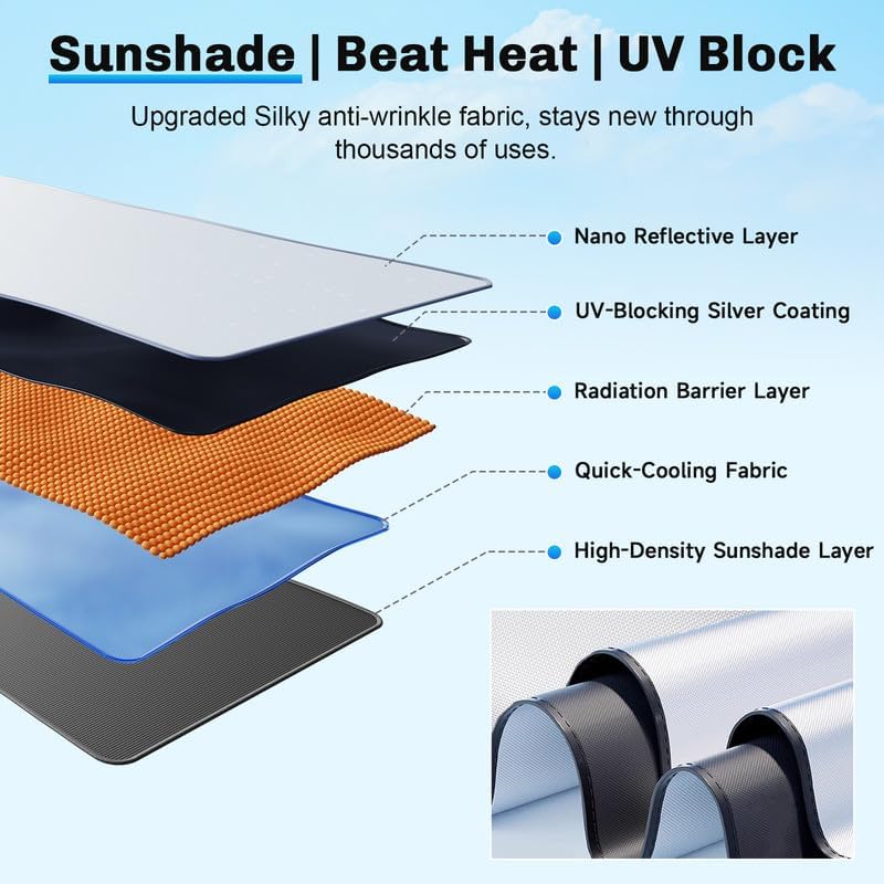 SXCY for 2022-2024 2025 Pathfinder Windshield Umbrella Sunshade [Easier Foldable] for 2025 Pathfinder Accessories 2025 Pathfinder Sunshade Umbrella 2025 Pathfinder Windshield Umbrella Shade