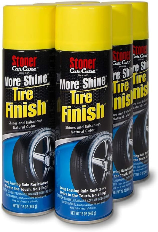 Stoner Car Care 91094-6PK More Shine Tire Finish for Tire and Wheel Care Creates a Long-Lasting, Rain-Resistant Tire Shine, Makes Faded Tires Look New, Non-Greasy Formula, 12 Oz, Pack of 6