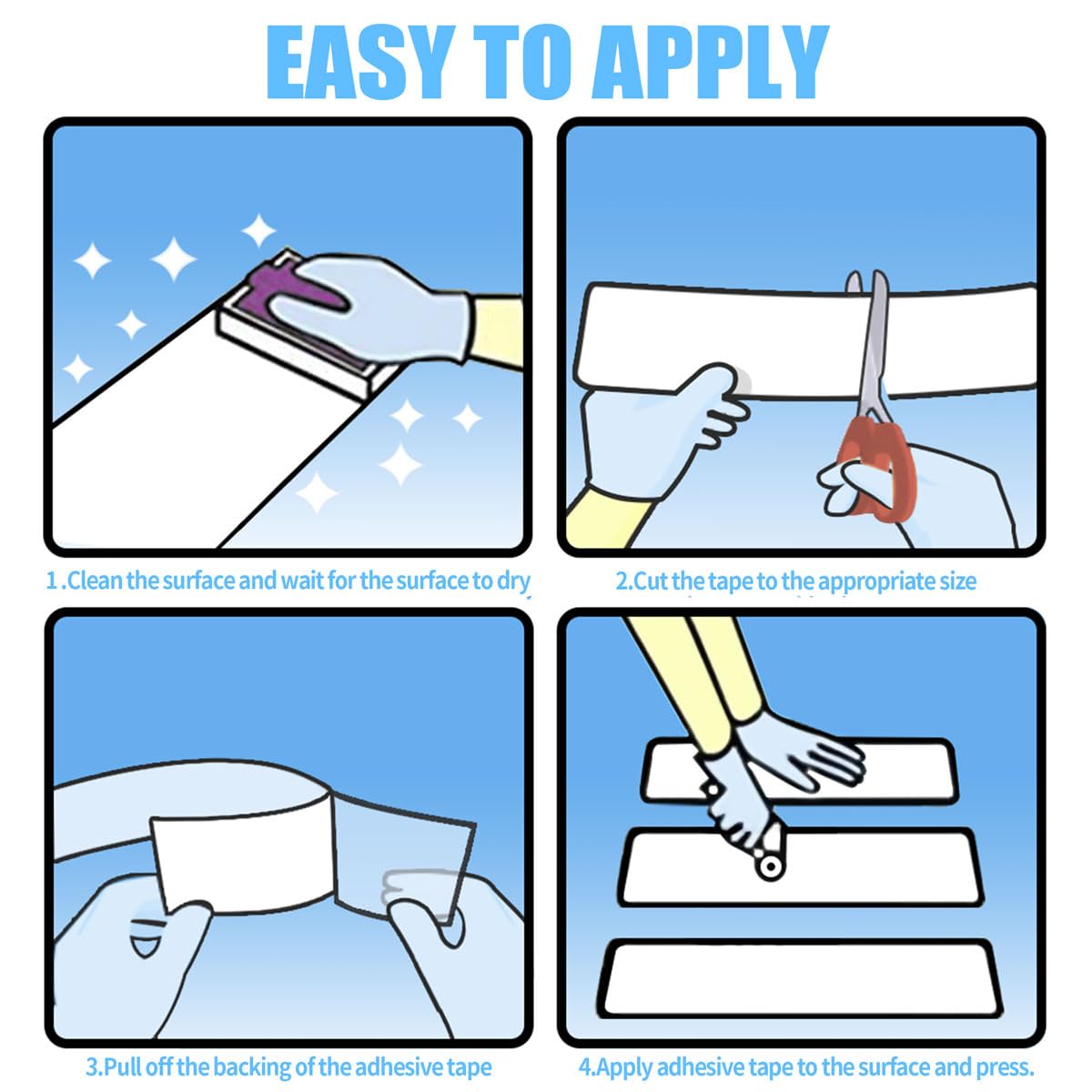 Rubber Grip Tape, Ultra-Thin Strong Adhesive Anti-Slip Waterproof Heat Resistant Wear-Resistant Cushion Pad, Making Handles or Contact Surfaces Safer, with Grip and Comfort (Gray, 1In x 10Ft)