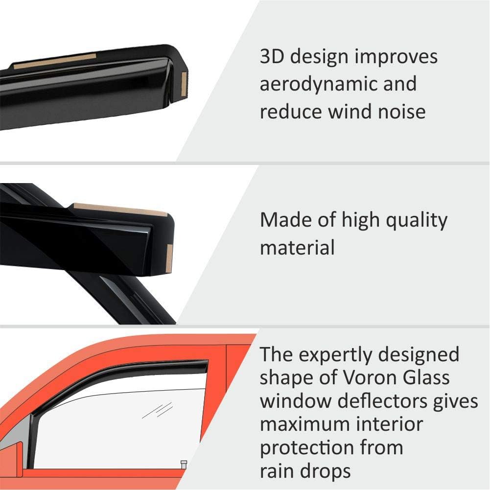 Voron Glass in-Channel Extra Durable Rain Guards for Honda Accord 2023-2025, Window Deflectors, Vent Window Visors, 4 Pieces - 200860