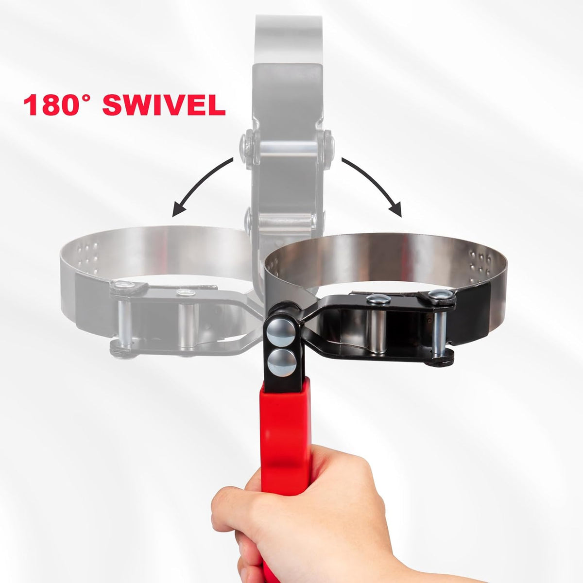 Spurtar Swivel Oil Filter Wrench Set of 5 Adjustable Wrench 2-3/4" to 5-1/4" (70-133mm) 12" Universal Oil Filter Removal Tool for 4S Shop Auto Repair Mechanic DIY Generator Small Engine