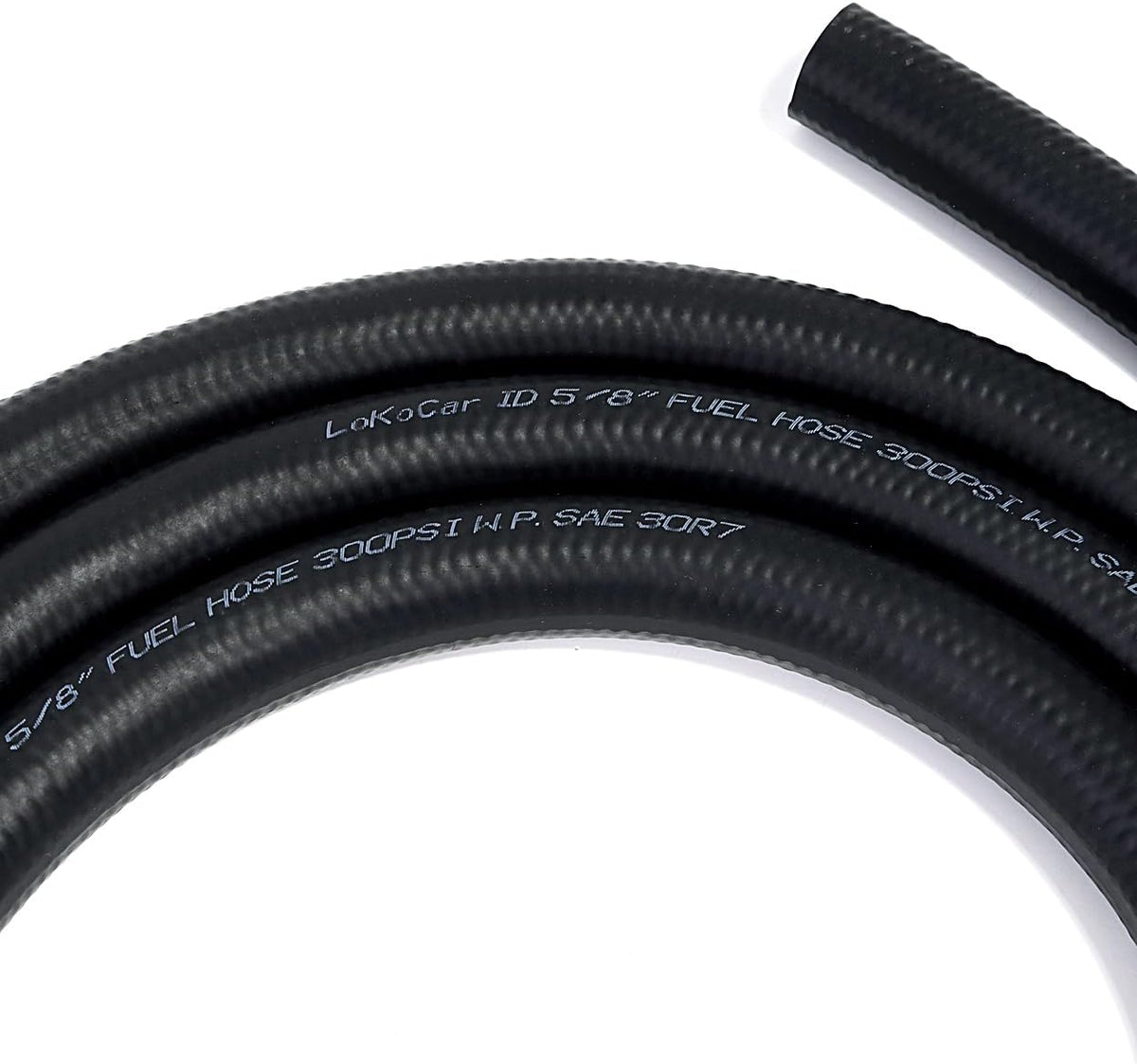 LokoCar Rubber Fuel Hose Line Push Lock 5/8" ID SAE 30R7 NBR 5ft 300PSI Black