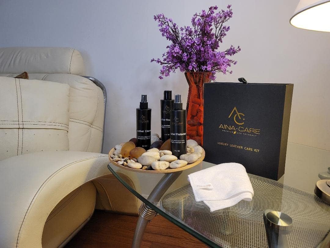 Complete Leather Care Kit Cleaner, Conditioner & Protection Restores & Preserves Leather Furniture, Car Seats, Shoes, Bags & More