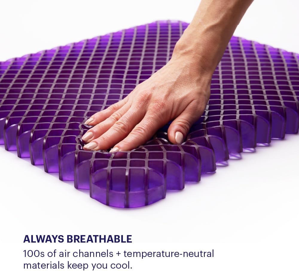 Purple Simply Seat Cushion | Pressure Reducing Grid Designed for Ultimate Comfort | Designed for Cars and Travel | Made in The USA