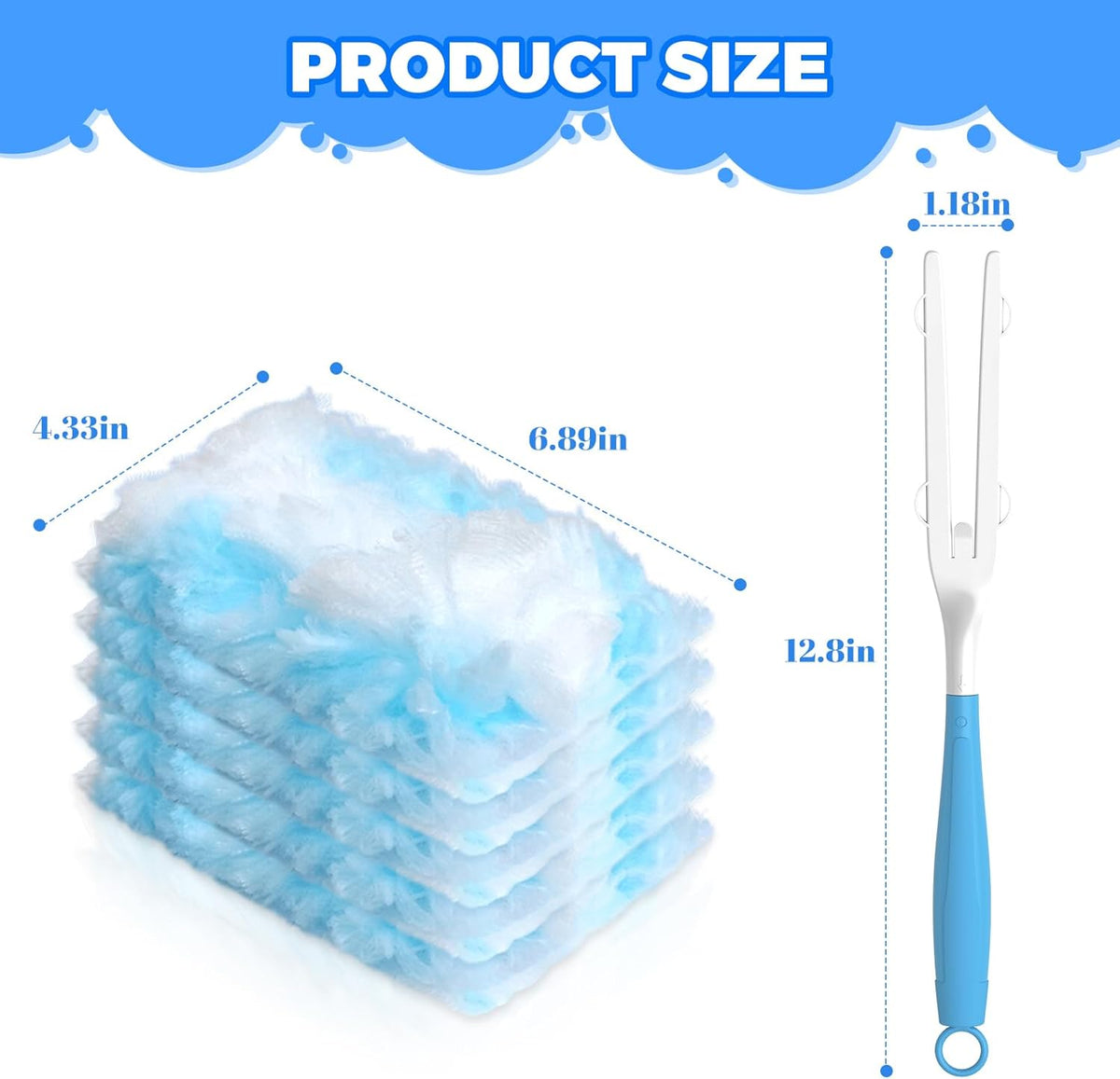 Duster Refills Compatible with Swiffer Heavy Duty Duster Refill,3 Handles+30 Count Dusters for Swiffer Duster Kit, Dusters for Cleaning/Car/Electronics/Furniture/Blinds/Ceiling Fan Cleaner