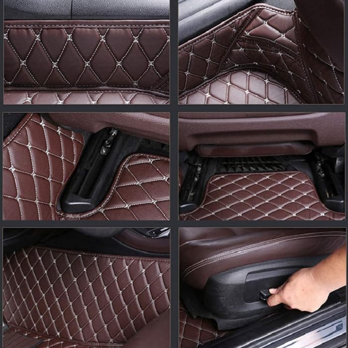 Customized Personalized car Floor mats, All-Weather Luxury car Floor mats, Waterproof and Anti Slip Leather car Floor mat Lining, 95% Customized car, Truck, and SUV Floor mats (Black Stripes)