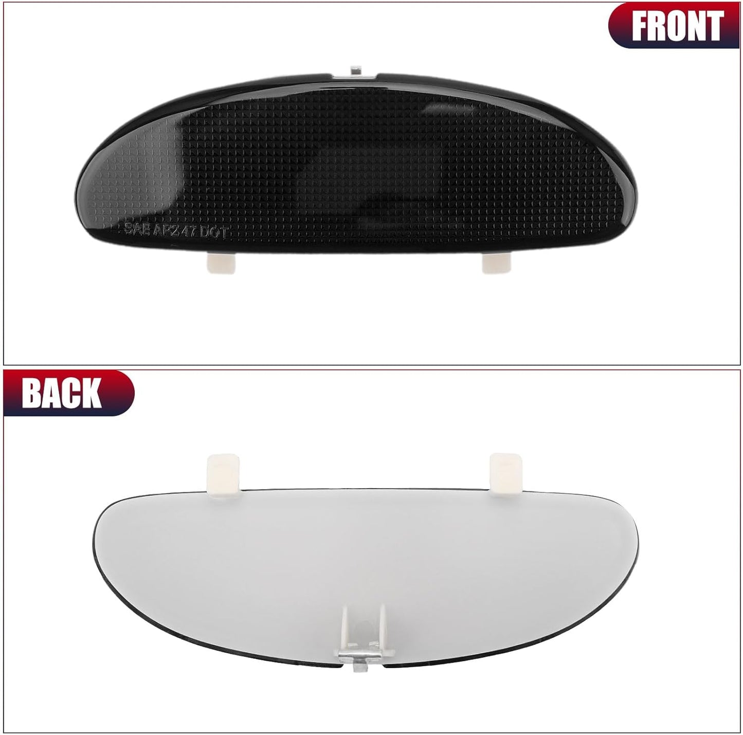 DERI Car Front Inner Door Panel Reflector Plate with Buckle Compatible with C5 Corvette 1997-2004, Left or Right Side Door Panel Reflector Assembly Replace 10295148 (Black)