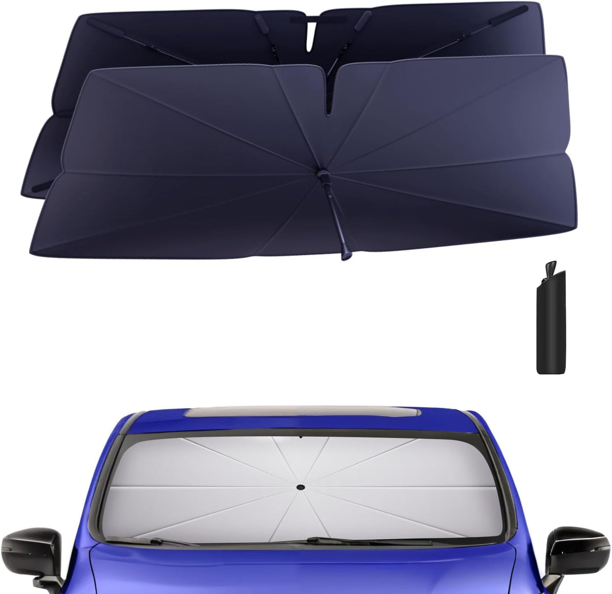 Windshield Sun Shade Umbrella for 2018-2020 Honda Odyssey Accessories: Custom Fit 240T Silver, Double Thickened, Foldable Sunshade Window Sun Visor, Ultimate 99% UV Blocking for Minivan, LX, EX, EX-L