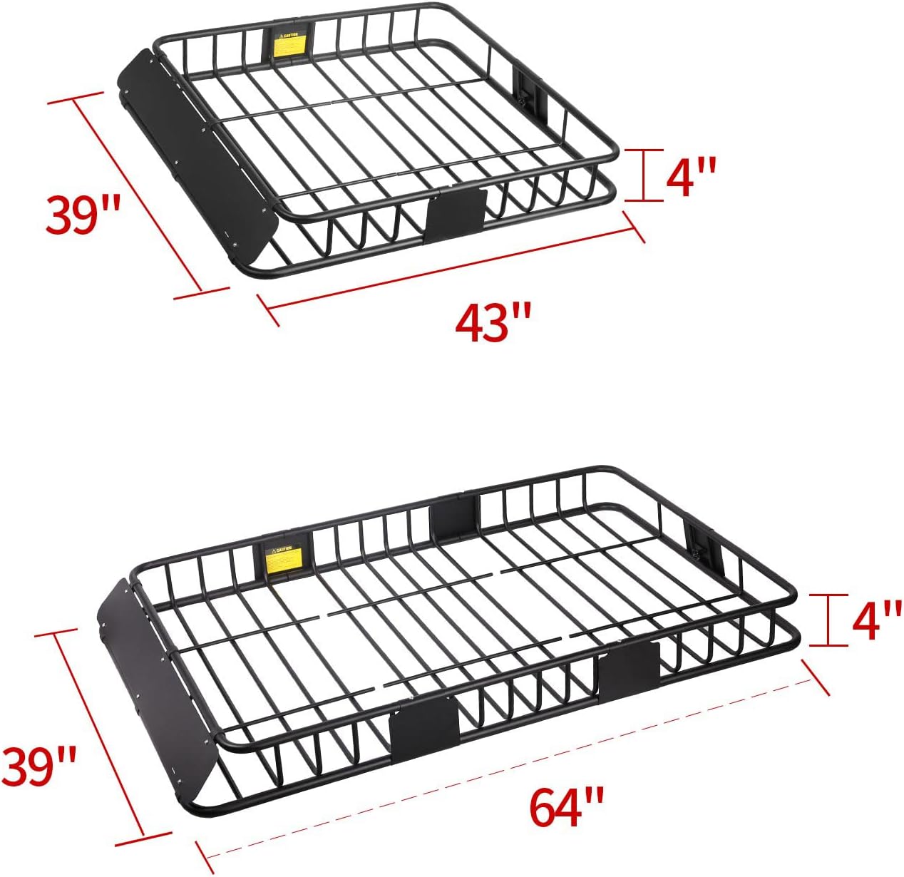 Leader Accessories Roof Rack Cargo Basket with 150LB Capacity Car Top Luggage Carrier 64"x 39"x 4" Fit for SUV Truck Cars