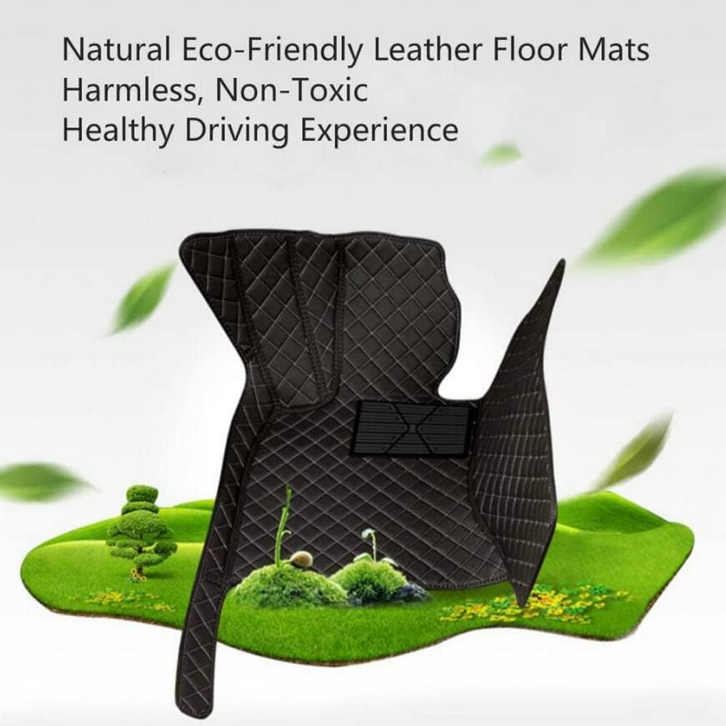 Custom All-Weather Protection Leather Car Floor Mats for Cars Sedan SUV Sports Car Waterproof Floor Mat (Black Gold)