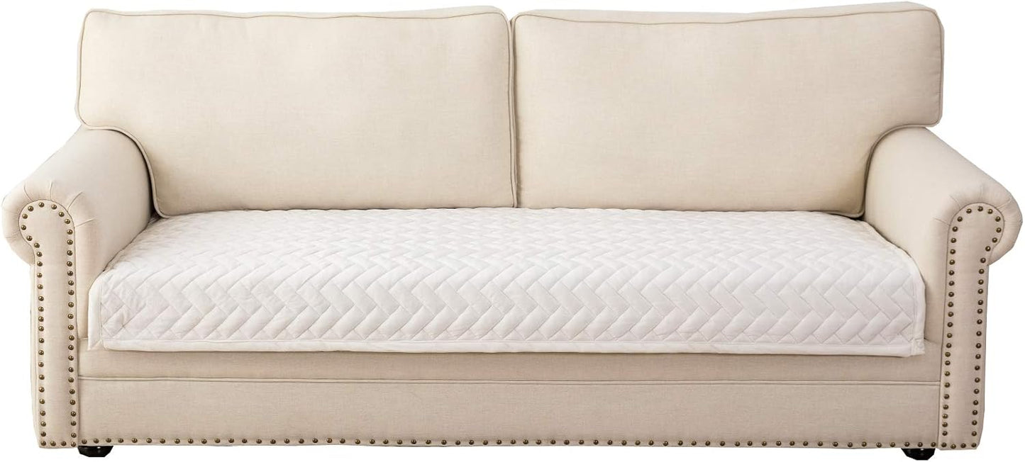 Eismodra Couch Cover,Sectional Couch Covers,Sofa Covers for 3 Cushion Couch,Anti-Slip Sofa Slipcovers for Dogs Cats Kids Loveseat Recliner L Shaped Armrest Backrest,White 43''x94''(Only 1 Piece)