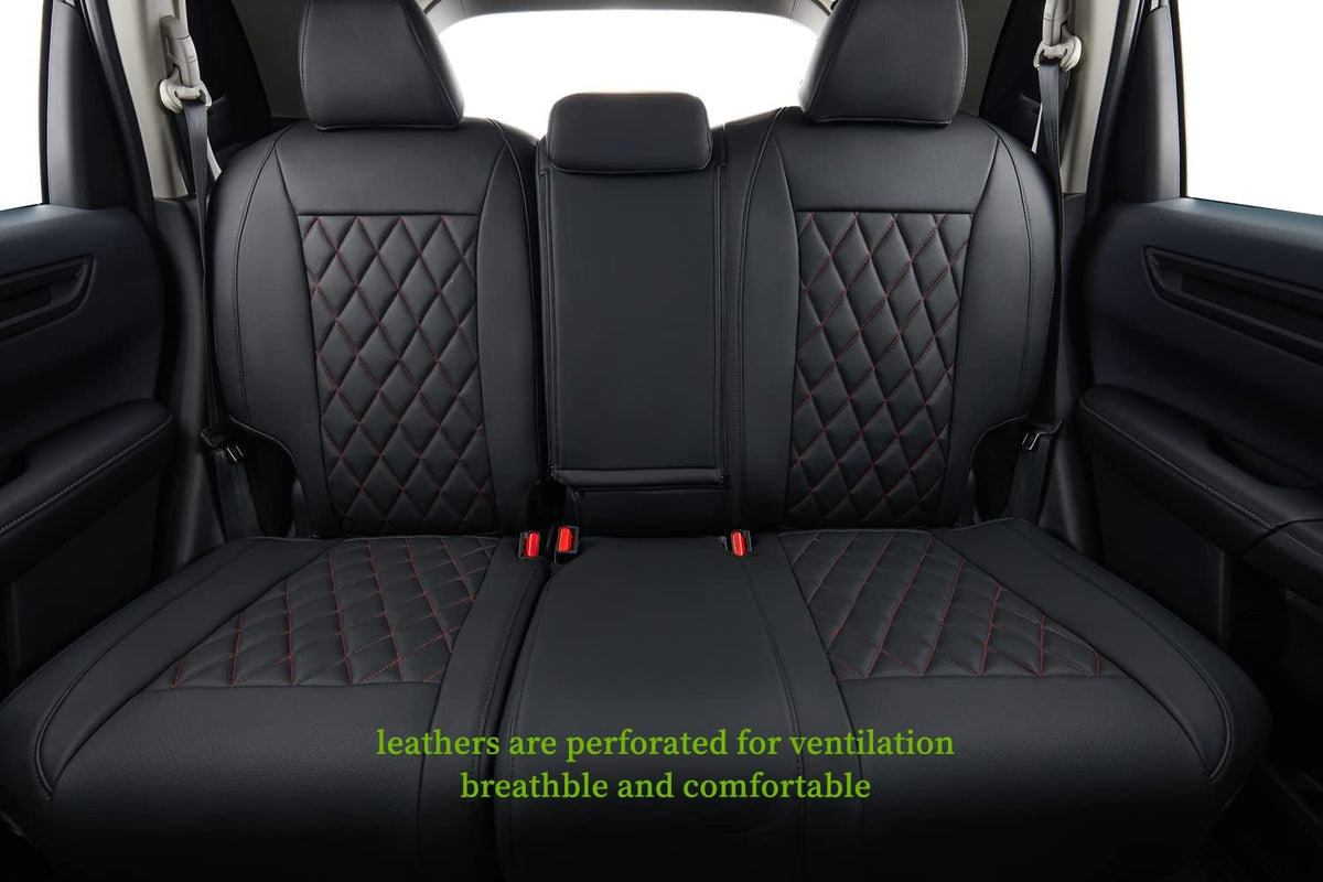 coverdream Custom Seat Covers Compatible with Select Honda CRV 2015 2016 Models - Leatherette (Red/Black,Full Set)