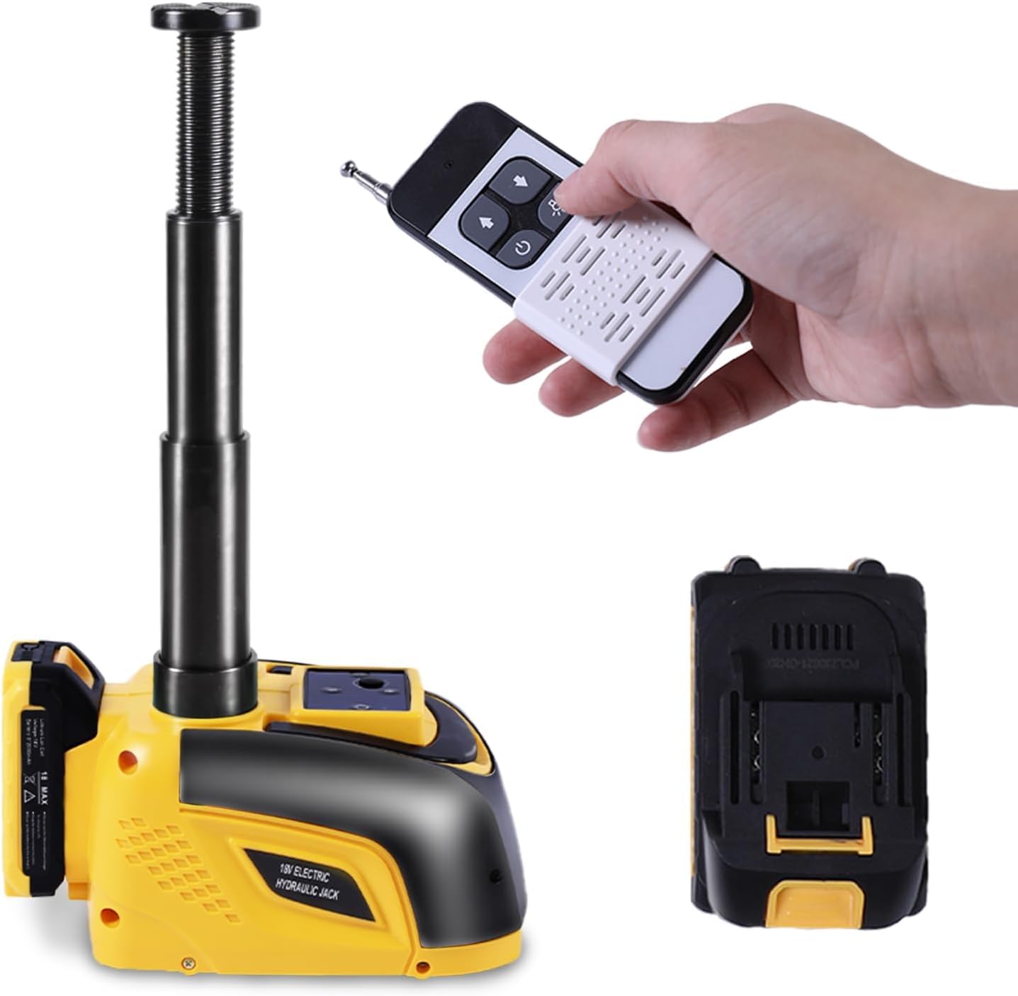 STANDTALL Electric Car Jack Hydraulic Cordless Remote Control 5 Ton 18V Automatic Small Portable Tire Change Kit Emergency Repair Tire Tools for SUV Sedans Vehicle MPV