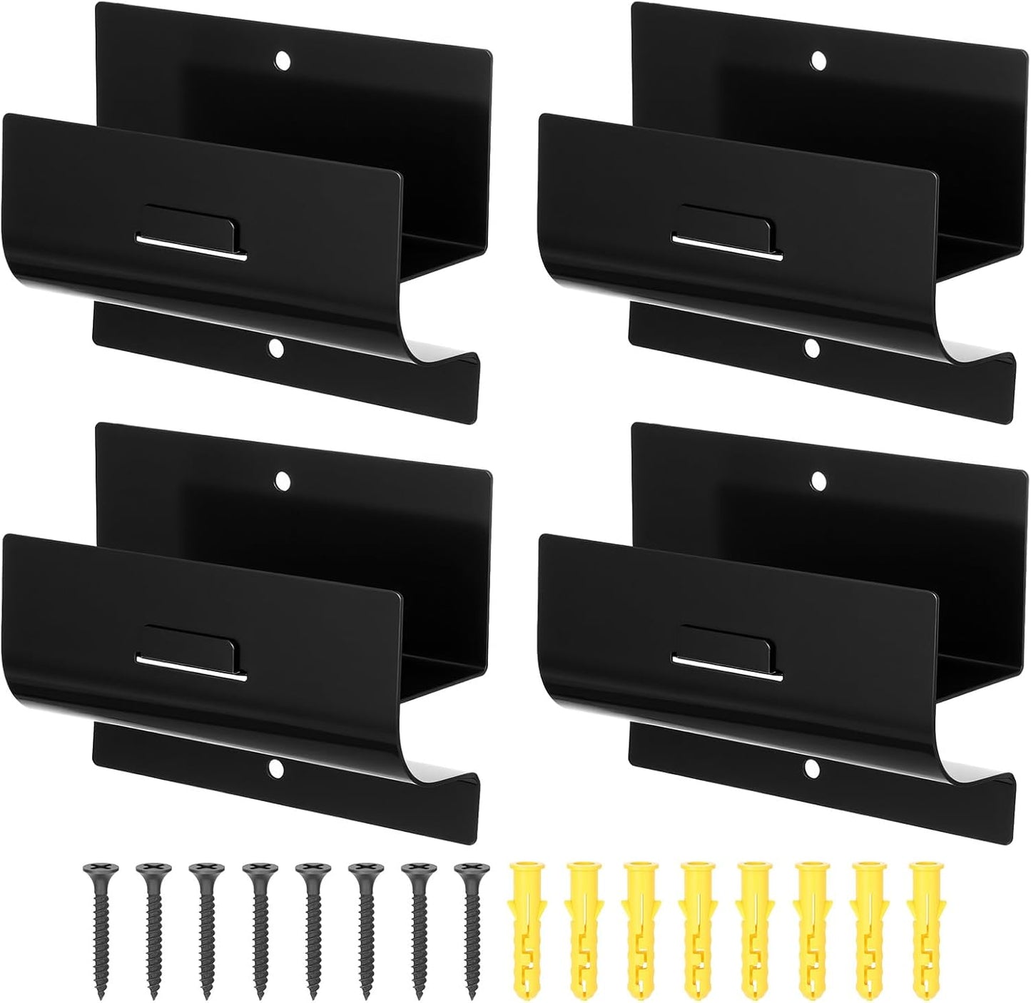 Heavy Duty Ladder Hooks for Garage Wall 4 Pack Black Ladder Hanger Garage Wall Hooks for Ladder, Wheelbarrow, and Tools