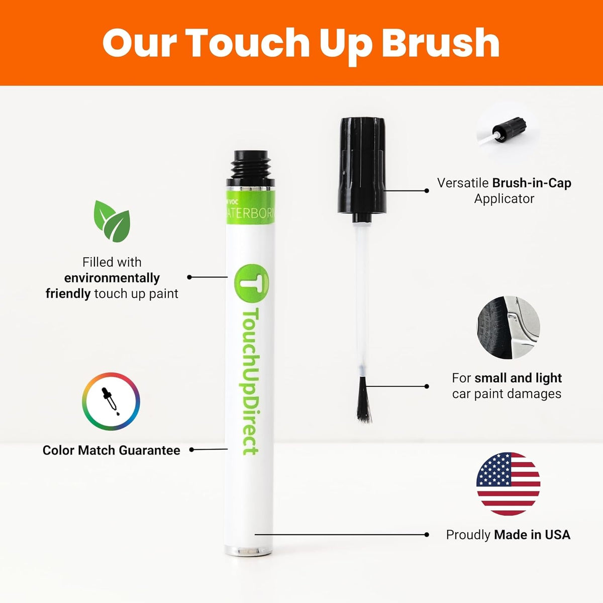 TouchUpDirect 040 Super White Compatible with Toyota Exact Match Touch Up Paint Brush - Platinum Kit