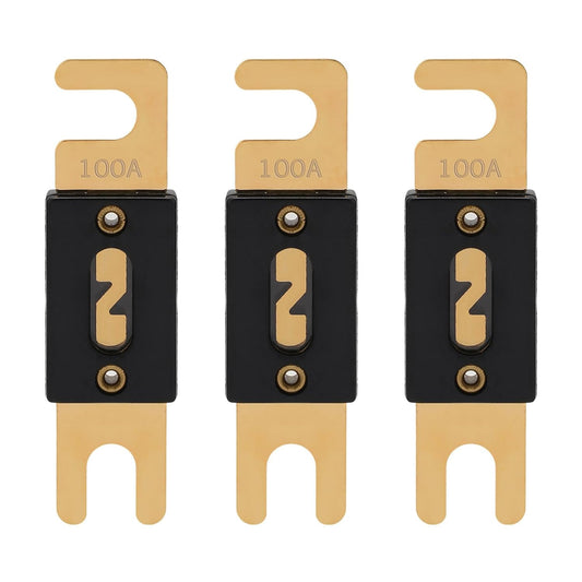 100A ANL Fuse 100 Amp Inline Blade Fuses 32V for Car Audio Inverter Automotive Stereo (Pack of 3 pcs)