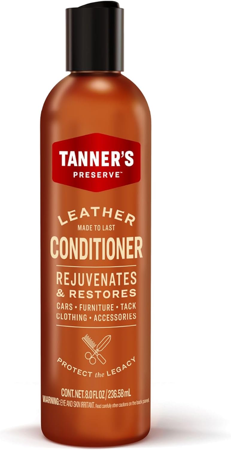 Tanner's Preserve Leather Conditioner, Rejuvinates & Restores Finished Leather, Use for Cars & Interiors, Couches & Furniture, Saddles & More, 8 Fl Oz