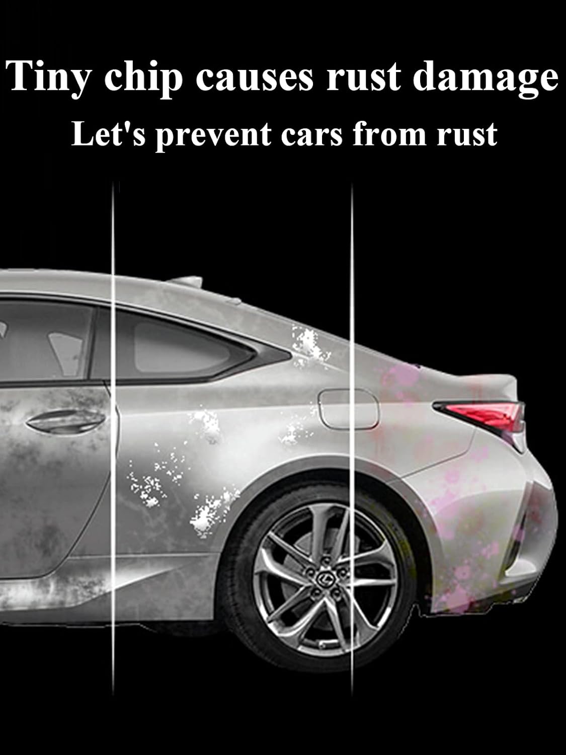 SYOAUTO Ingot Silver UX Touch Up Paint Fit for Ford Auto Touch up Paint Scratch Repair Pen Brush and Tip 2 in 1 Ingot Silver