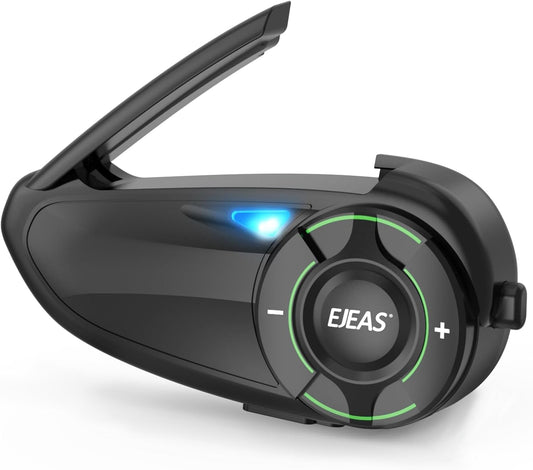 Mesh 3.0 Motorcycle Bluetooth Headset, 6 Riders Group V5.1 Helmet Bluetooth with Music Sharing and CVC Noise Cancellation, IP67 Waterproof Helmet Intercom Communication System(1 Pack)