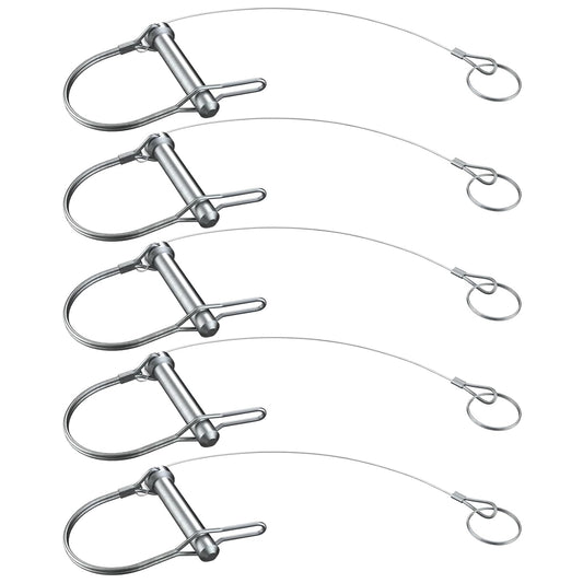 5Pcs Trailer Coupler Pin 5/16x 1-3/4（WxL） Prevents Loss Trailer Hitch Locking Pin with Plastic Coating Tether Steel Quick Release Ring for Shaft Trailer Tongue