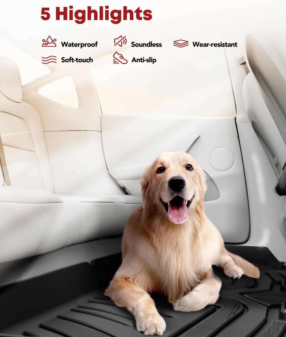 YHTAUTO Floor Mats Fit 2013-2018 Toyota RAV4(Not Fit Hybrid or Prime), TPE All Weather Car Mats Waterproof Anti-Slip Odorless Floor Liner, Interior Car Accessories Front & 2nd Row Liner