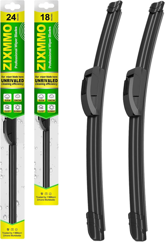 OEM Quality 24in + 18in Premium All-Season Windshield Wiper Blades for Original Equipment Replacement(Set of 2)