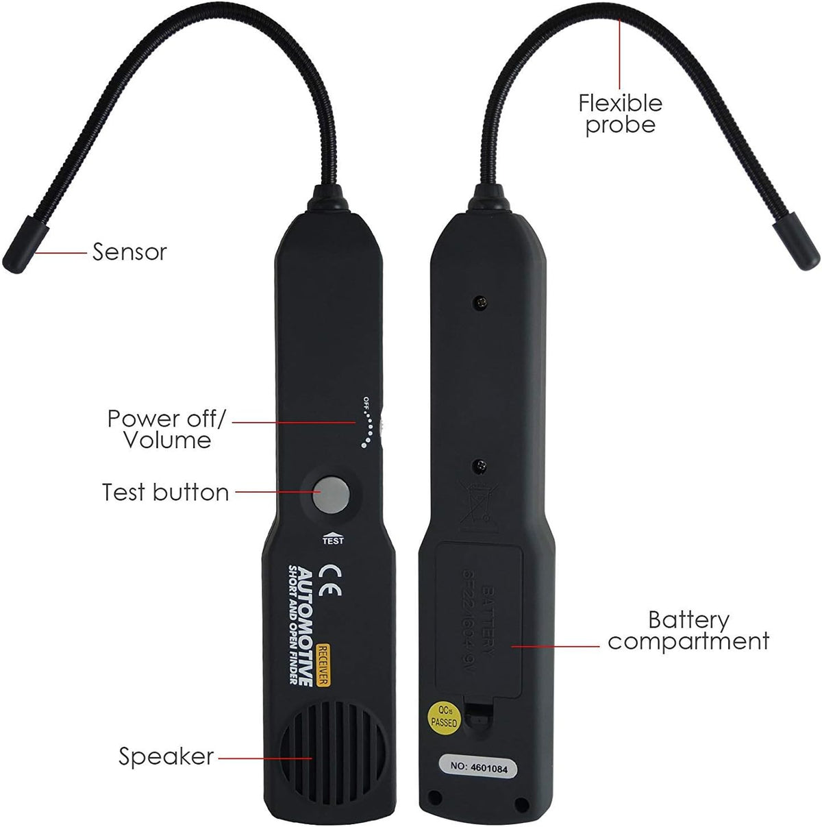 Automotive Circuit Tester, Car Repair Cable Circuit Wire Tracker Tracers Analyzer Short Open Finder Tester Checker Device Detector Probe DC 6-42V Car Diagnostic Tool