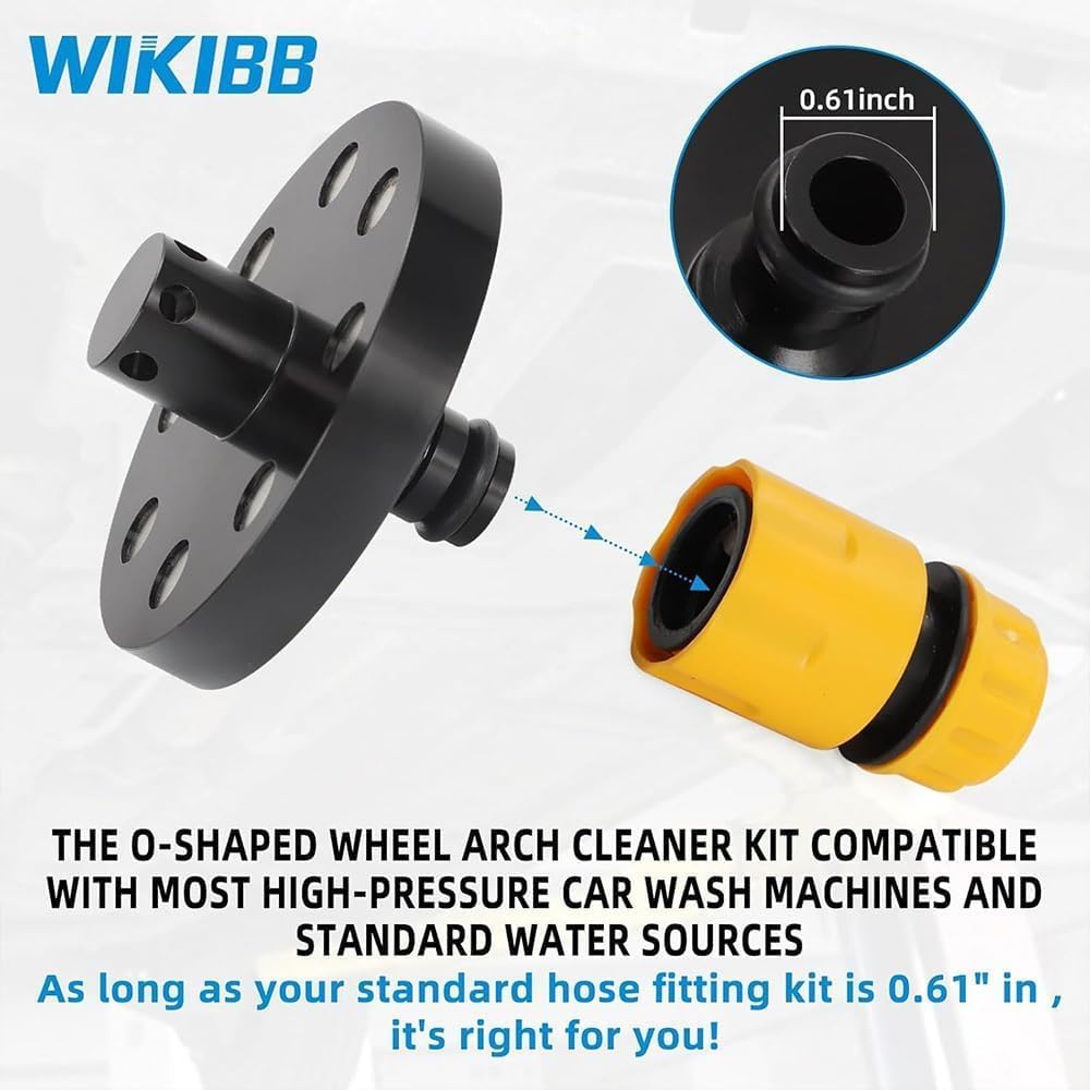 O-Ring Chassis Cleaner Flusher Kit,360° Spinning Nozzle, Undercarriage Cleaner with Quick Coupling, Efficient Wheel Arches/Undercarriage Cleaner Powerful Cleaning in Hidden Areas for All Car (4pc)