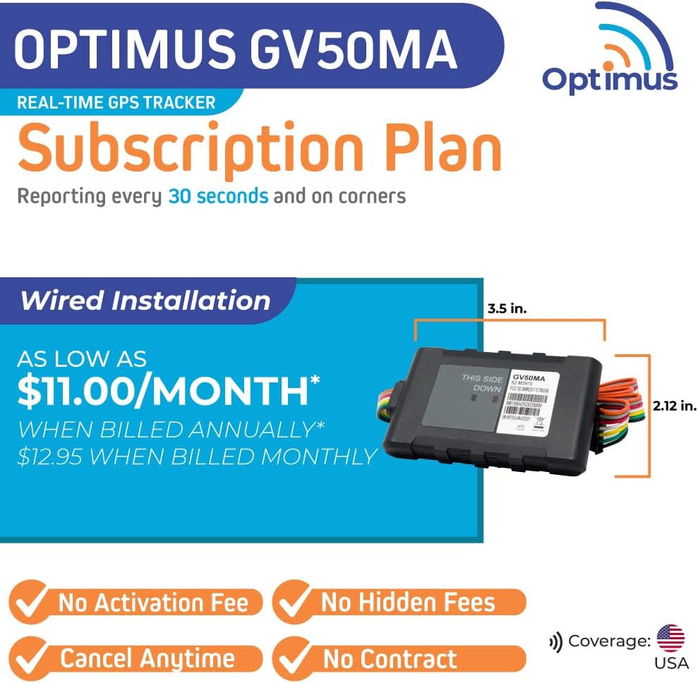 Optimus GV50MA Wired GPS Tracker for Cars and Trucks
