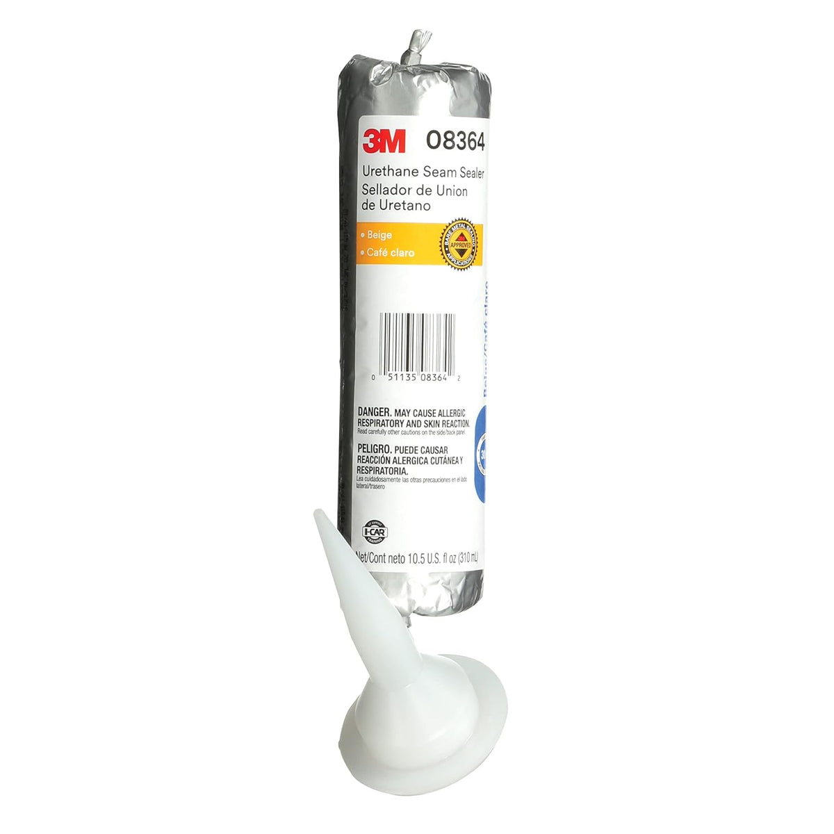 3M Urethane Seam Sealer, 08364, Beige Color, High Solids, Permanently Flexible, 310 mL/10.5 oz Foil Pack