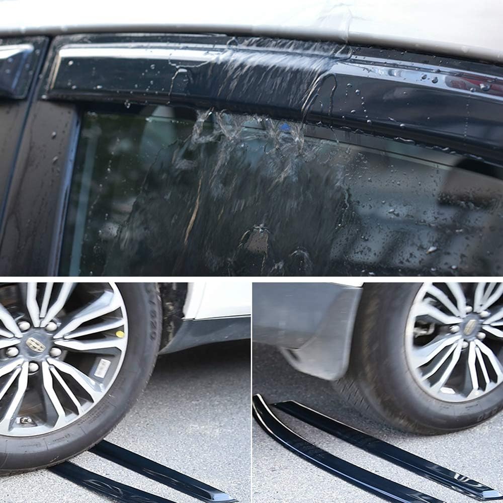 94143 Side Window Visors Wind Vent Deflector,4pcs Outside Mount Tape-On Nice Sun Rain Guards Set fit for 2007-2015 Mazda CX9 CX-9,Dark Smoke Window Shade