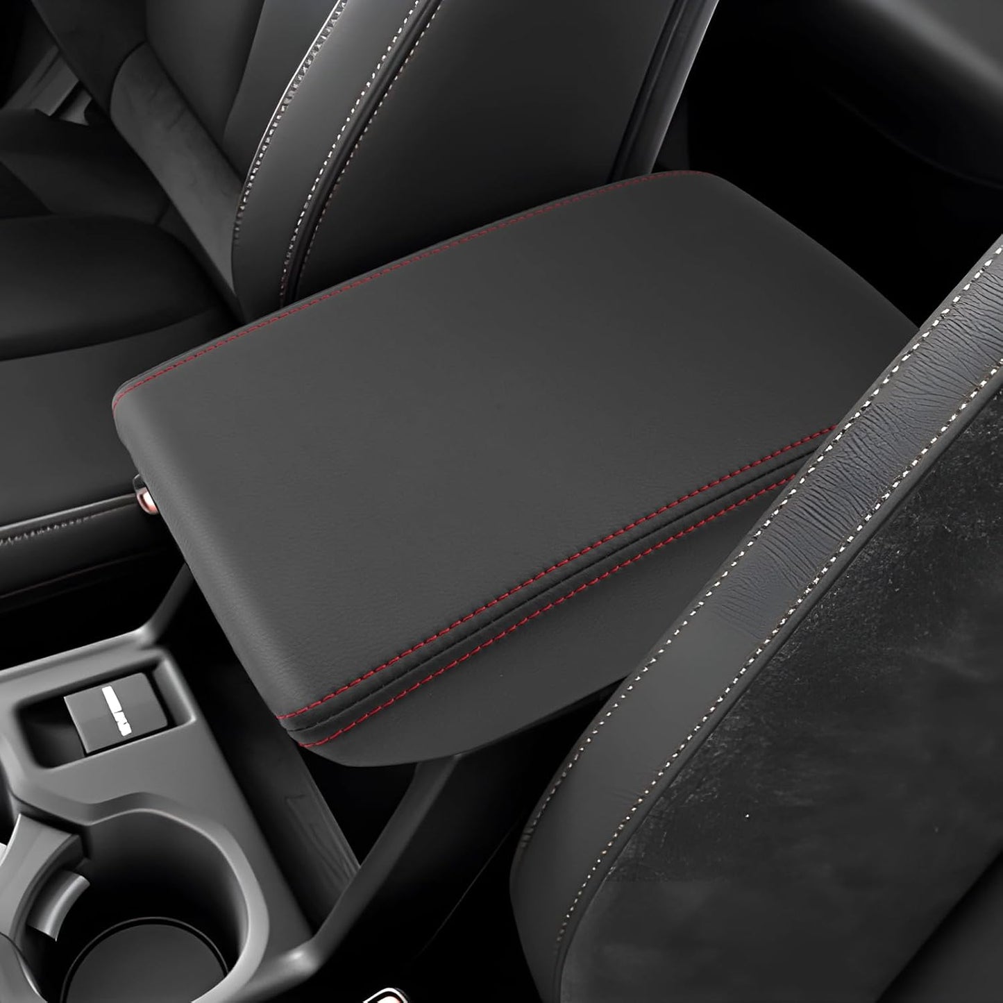 SXCY for 2025 Forester Armrest Cover for Forester 2025 Accessories 2025 Forester Center Console Cover 2025 Forester Middle Console Cover (Red Line)