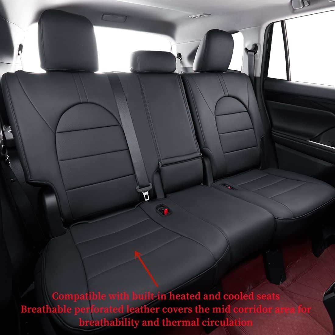 coverdream Custom Fit Camry Car Seat Covers for 2025 Toyota Camry XLE,XSE,Full Coverage Waterproof Leather Seat Protector(Full Set,Black)