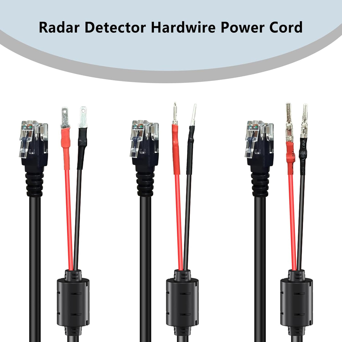 13.8" Radar Detector Hardwire Power Cord,Mirror Wire Plug Kit,for Escort Uniden Beltronics Whistler Cobra Valentine One Radar Detector Power Cord,With Magnetic Ring and Inline Fuse Holder,RJ11
