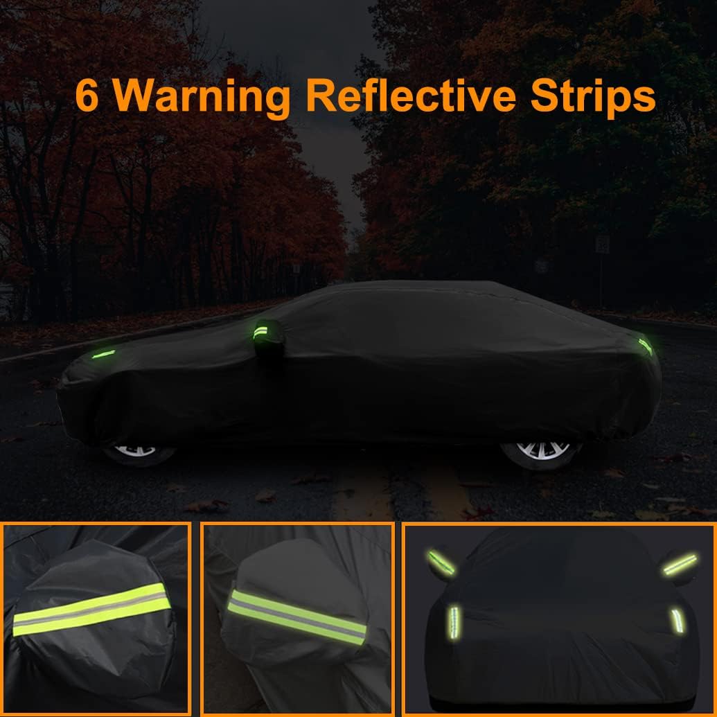 Waterproof Car Cover Compatible with Tesla Model 3 | Premium All-Weather Cover with Cotton Lining | Custom Rain Sun Snow Covers for Indoor/Outdoor All-Season Protection