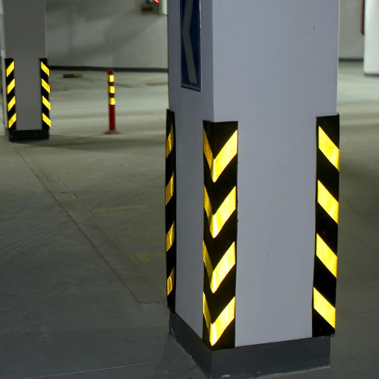 XPLKQXE Reflective Rubber Wall Corner Guard, Rubber Wall Protector Corner Protector, for Parking Protection Car Corner Guardrail Post (Color : Black+Yellow, Size : 2pcs)
