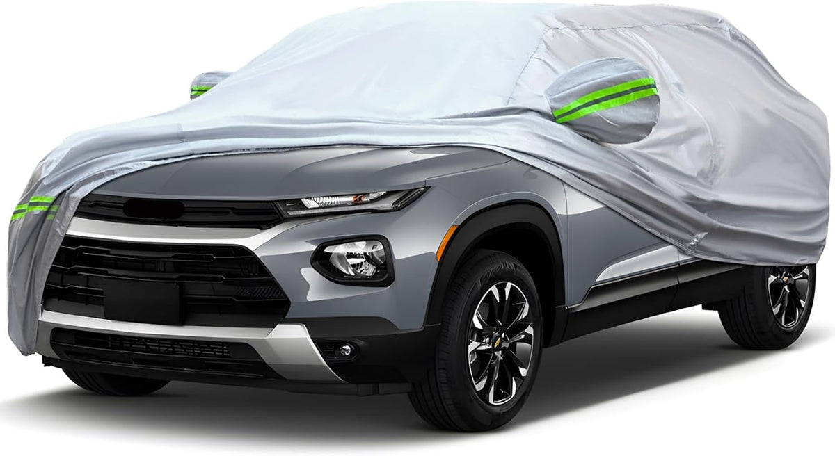 KEYOOG 6-Layer Full Car Cover is All-Weather Waterproof, Universal in All Seasons, Snow Prevention, Rainproof, Acid Rainproof, Sunscreen, Ultraviolet-Proof, Applicable to SUV and MPV (Up to 180")