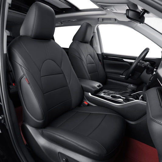 coverdream Camry Seat Covers Custom Fit for 2018-2024 Toyota Camry L LE SE SE Nightshade,Full Coverage Waterproof Leatherette Car Seat Protector (Full Set,Black)