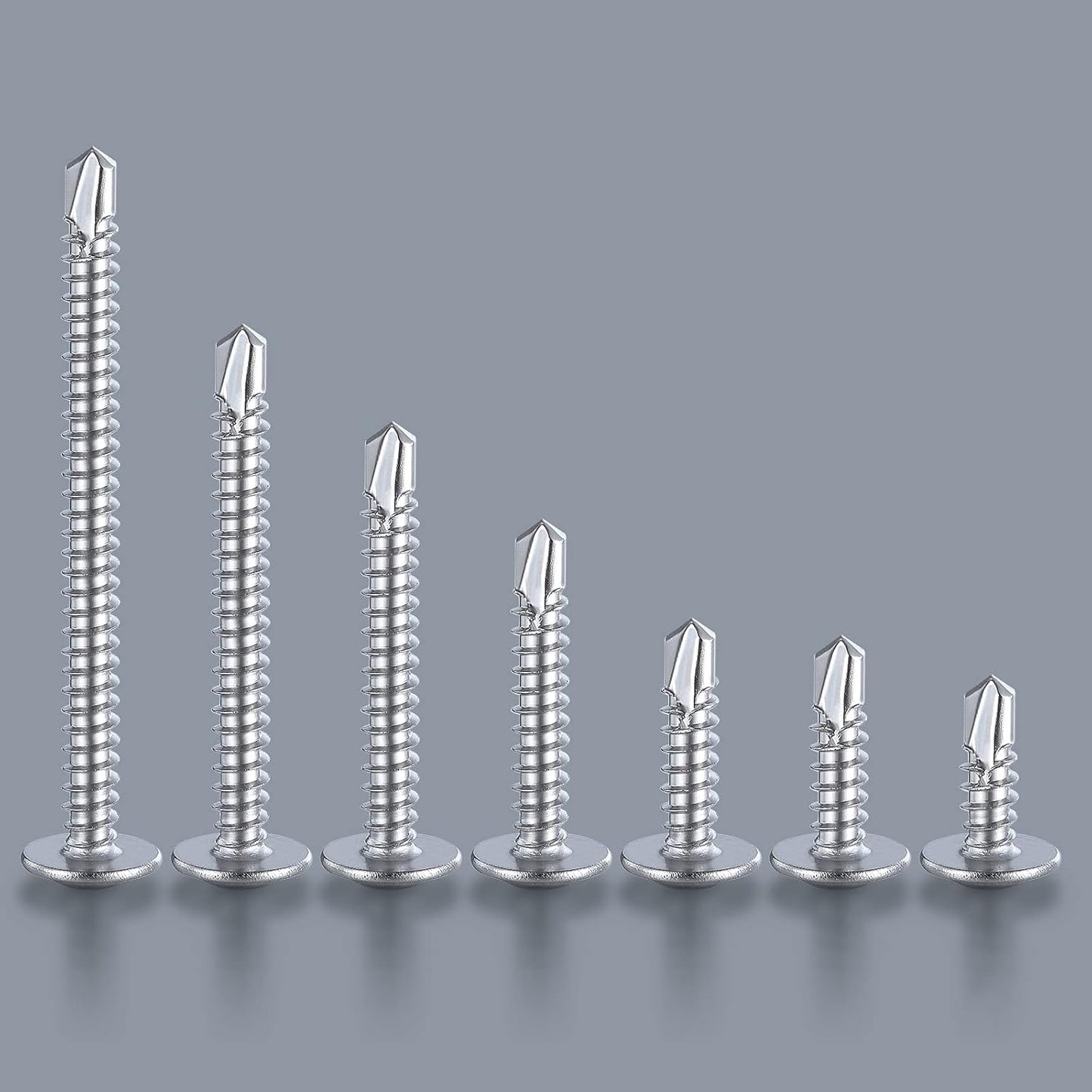Wensilon（100pcs）#8×2”for Sheet Metal Self-Tapping Screws 410 Stainless Steel Truss Head High-Strength Quick Tapping Screws