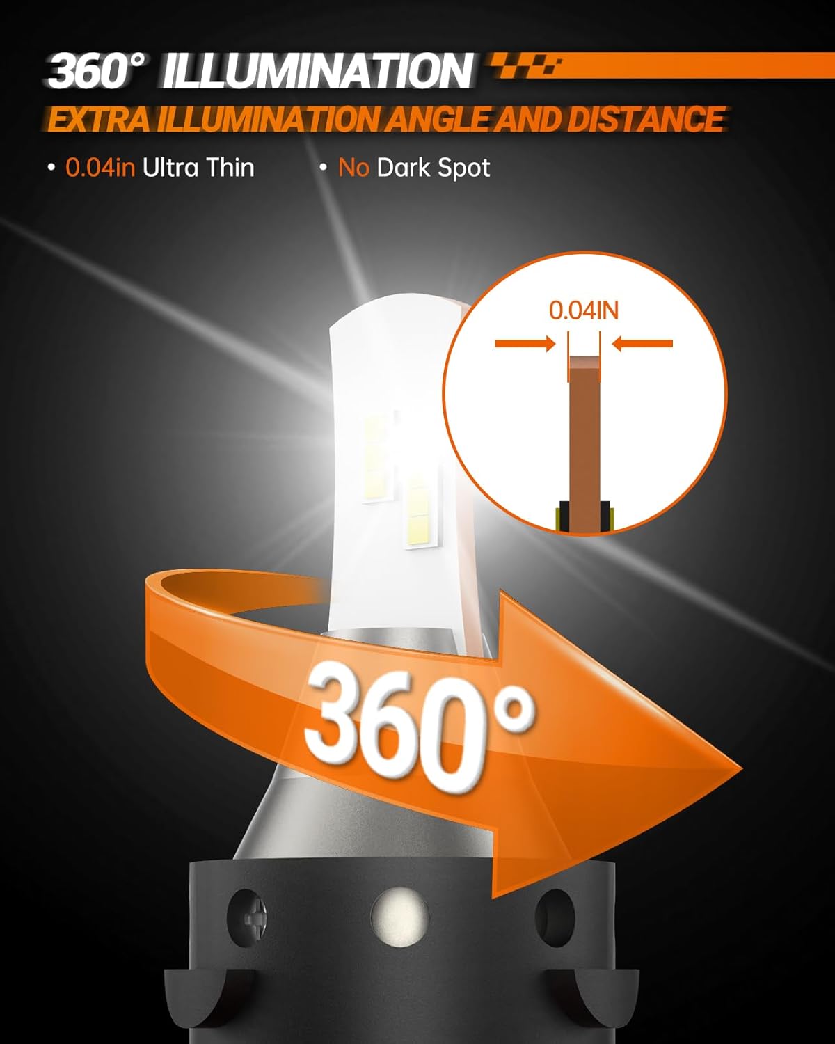 SEALIGHT 9008 H13 LED Bulbs, 36000LM 6000K 9008 Fog Lights, IP68, Plug and Play, Pack of 2