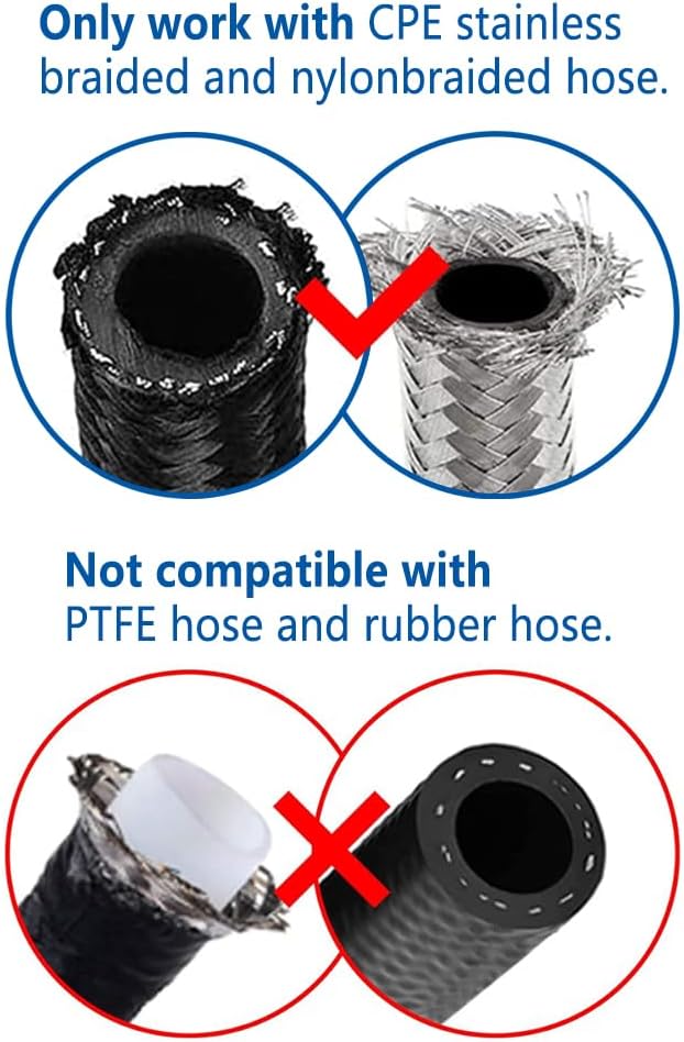 LokoCar 10AN Hose End Fitting 0° Straight Swivel For CPE Braided Hose Black 2Pcs