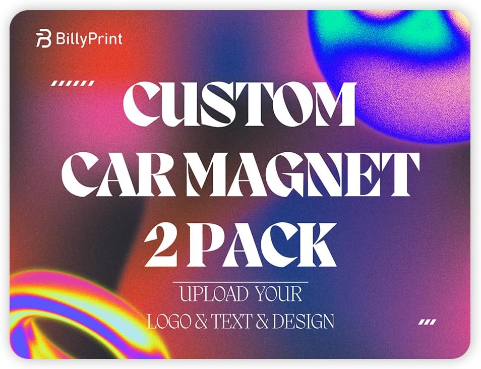 Custom Car Magnet for Business 2-Pack Vivid Printing Reflective Fade-Resistant Material Car Advertising Sign Personalized Magnetic Sheets for Vehicles Multi Size 12x18in