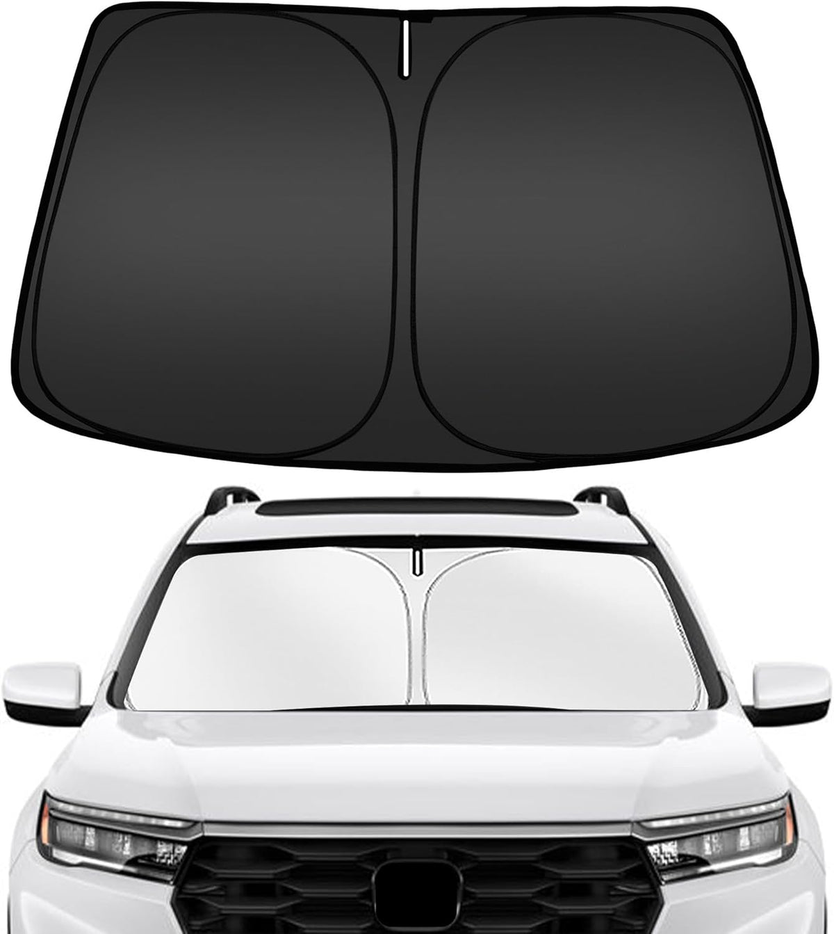 ARISMOTOR Windshield Sun Shade for Honda Pilot 2016-2024, Custom Fit Foldable Front Window Sunshade Sun Visor Protector, Block UV Rays Keep Your Car Cooler