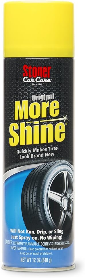 Stoner Car Care 91044 Original More Shine Tire Finish for Tire and Wheel Care Creates a Long-Lasting, Rain-Resistant Tire Shine, Makes Faded Tires Look New, Non-Greasy Formula, 12 Oz, Pack of 1