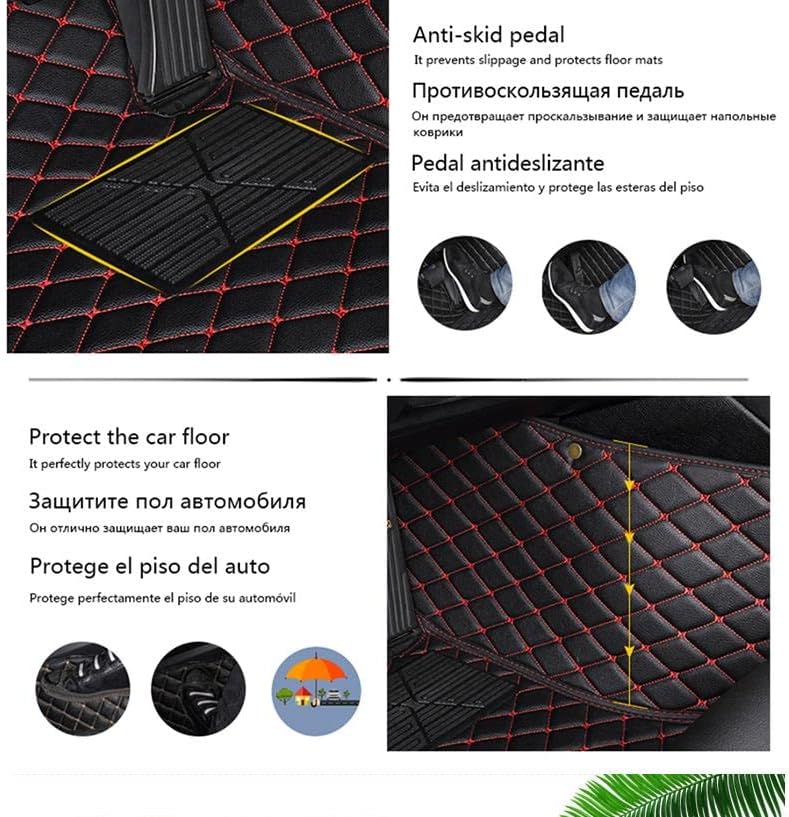Custom Car Floor Mat Compatible with BMW Mercedes-Benz Toyota Cadillac Lexus Honda Infiniti Nissan Hyundai Kia Audi All Models Cars Sedans SUVs Automotive Mats (Black and Black)